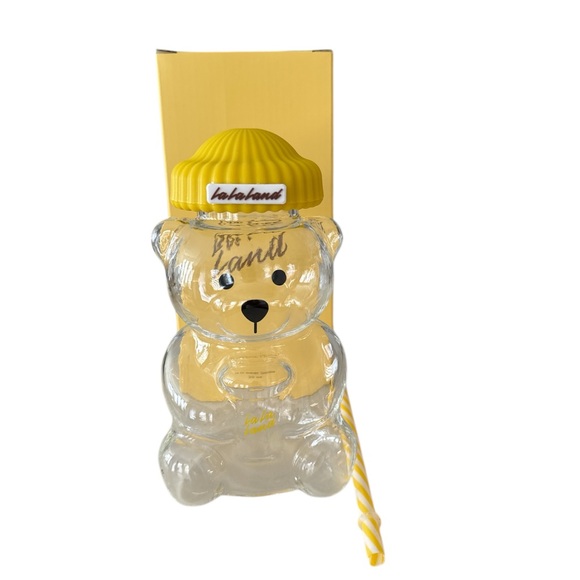 La La Land Kind Cafe Glass Yellow Bear Limited Edition New In Box 20 Ounces New - Picture 2 of 8